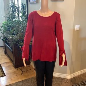 Roz & Ali bright red Sweater Blouse